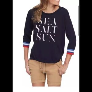 Tribal Cotton Crew Neck Sweater 3/4 Sleeves